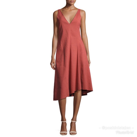 Theory Dresses & Skirts - 🆕 NWT Theory Tadayon Carmine Red Linen Dress